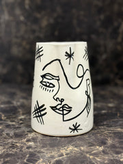 Vase pichet visage abstrait